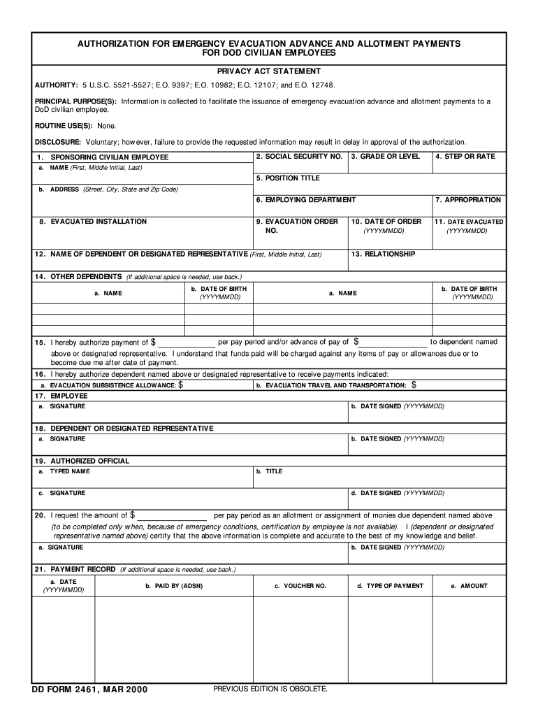 Dd Form 2461