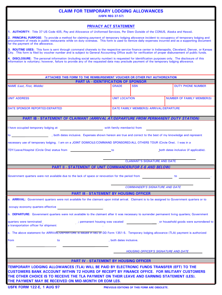 Usfk Form 81 E