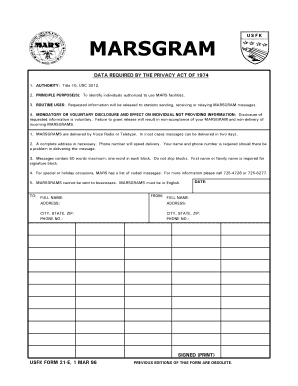 Marsgram Form