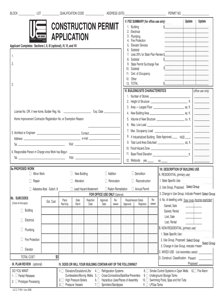  Construction Permit Application 2008-2024