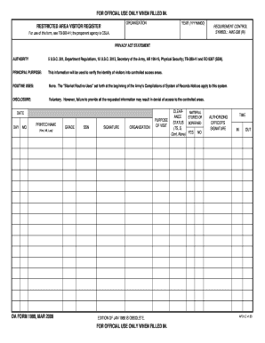 Visitor Register Format