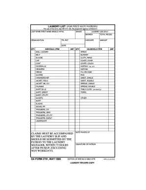 Formulir Laundry List