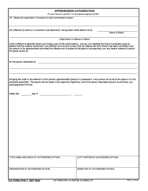 Da 3745 Form