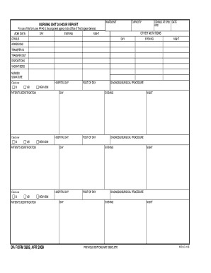 24 Hour Report Sheet Template  Form