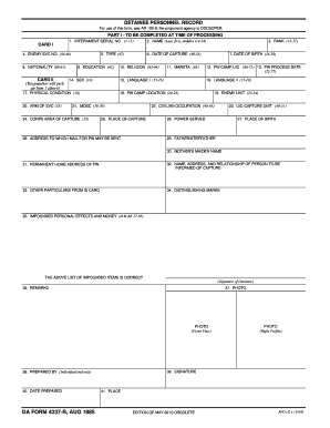 Da R Detainee  Form