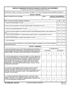 Army Commanders Interview Form