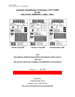 Military Shipping Label Template  Form