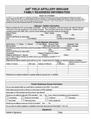 Family Readiness Group Information Sheet