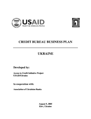 CREDIT BUREAU BUSINESS PLAN UKRAINE Source PDF Usaid PDF Usaid  Form