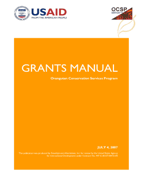 Grants Manual Usaid Form