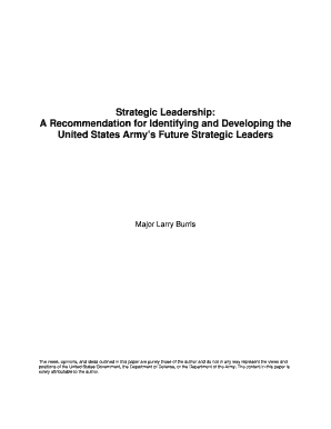 Strategic Leadership  Form