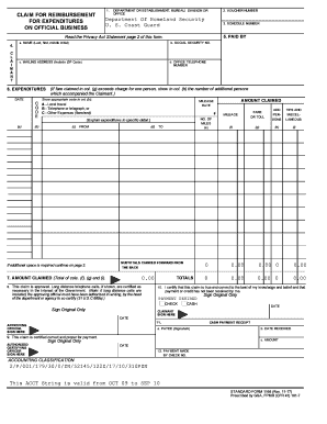 1164 Claim Form Coast Guard