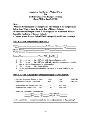 Document for Eye Surgery  Form