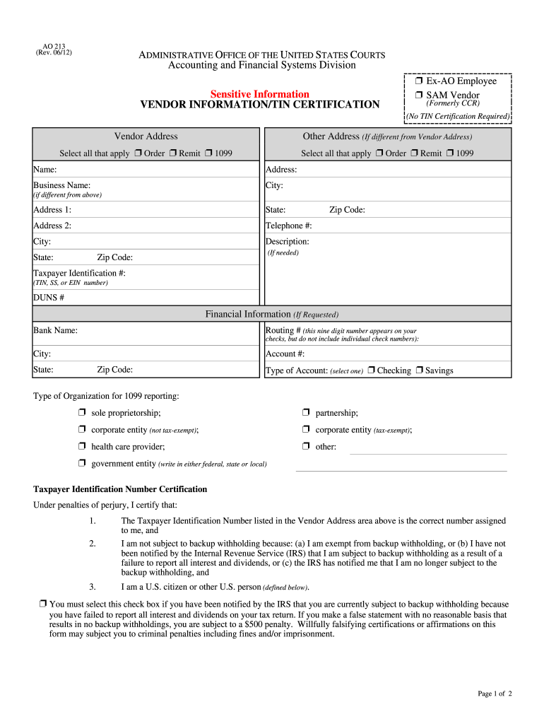  Ao 213 Form 2012