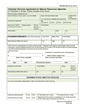 How to Fil Volunteer Service Agreement Form