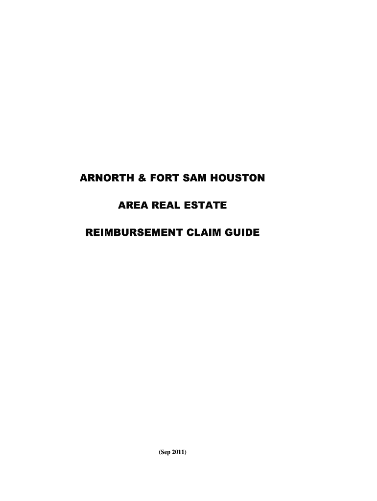 Arnorth &amp; Fort Sam Houston Area Real Estate Reimbursement Claim Guide Samhouston Army  Form