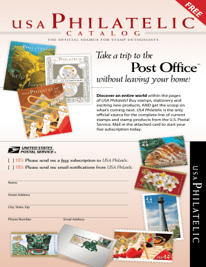 Usa Philatelic Catalog Request  Form