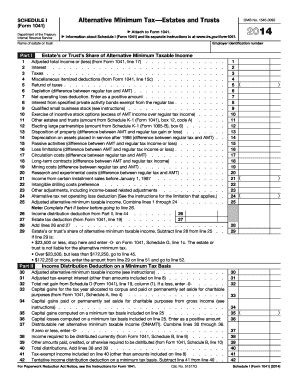  Schedule I Form 1041 Alternative Minimum Tax Estates and Trusts Irs Ustreas 2021