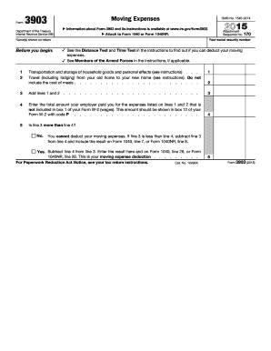 Form 3903 Moving Expenses Irs Ustreas