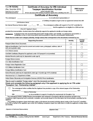 Coa Form