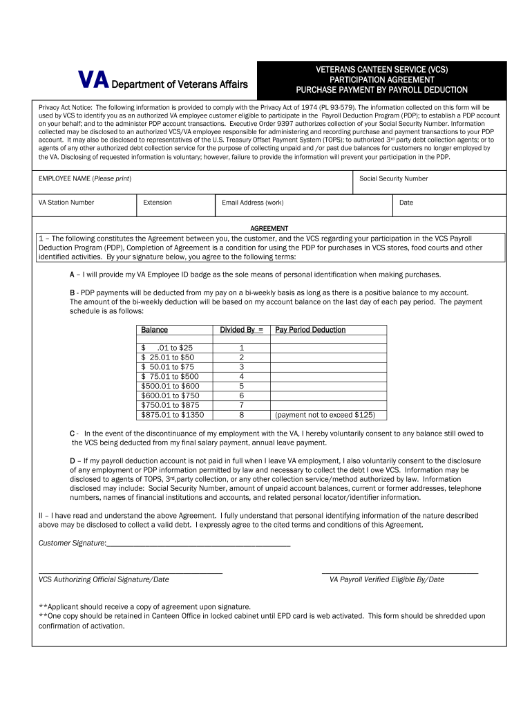 Vcs Payroll Deduction Card Balance  Form