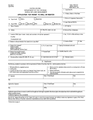 Application for Permit to Drill or Reenter Bureau of Land Management  Form