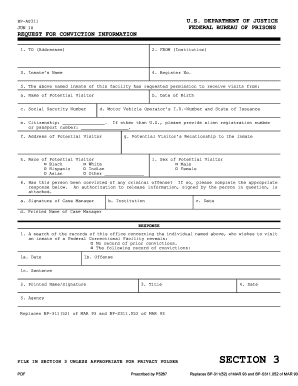 Request Conviction Sample  Form