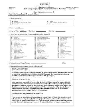 Example US Department of Energy State Energy Program Information