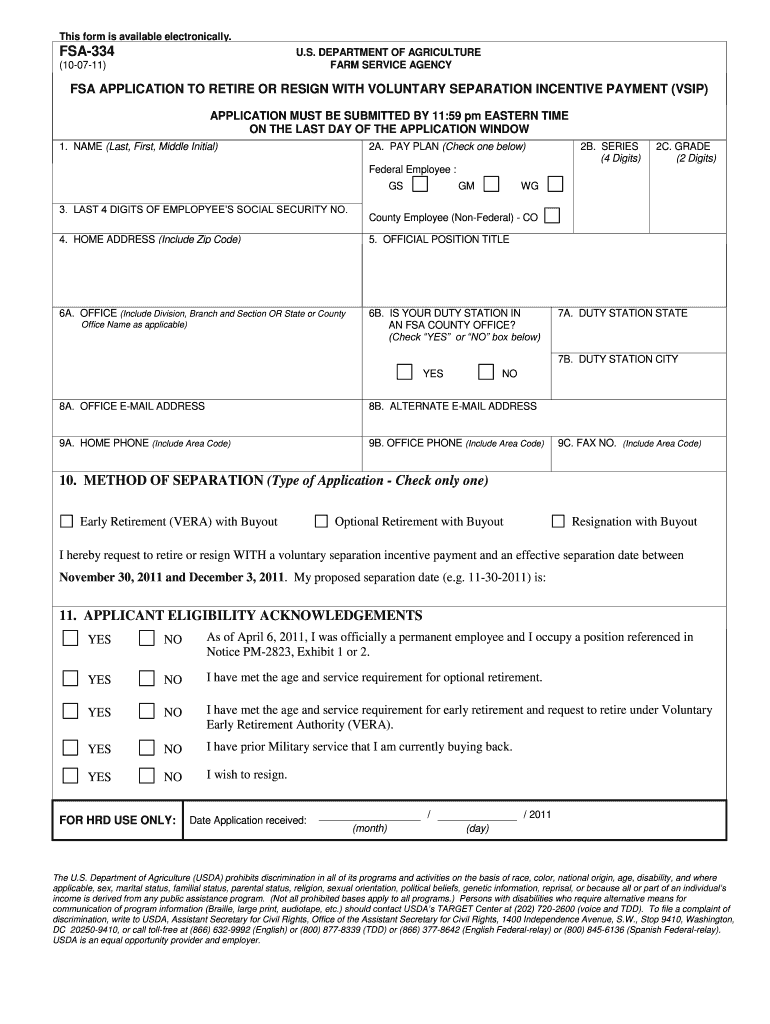 This Form is Available Electronically Fsa Usda