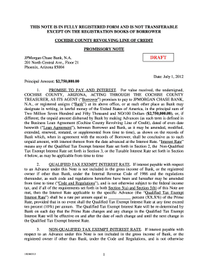 COCHISECOUNTYLINEOFCREDITNOTE DOC150384333 Agenda Cochise Az  Form