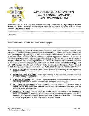 APA California Northern Awards Application V2 Revised Address DOC  Form
