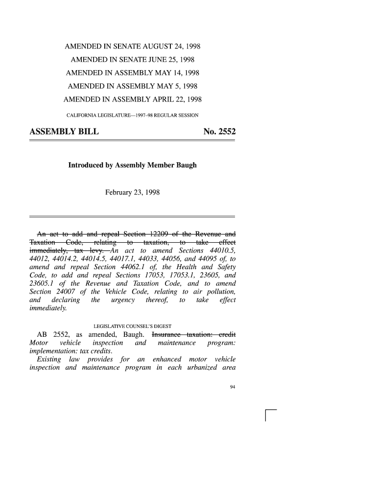 AMENDED in SENATE AUGUST 24, AMENDED in SENATE JUNE 25, AMENDED in ASSEMBLY MAY 14, AMENDED in ASSEMBLY MAY 5, AMENDED in ASSEMB  Form