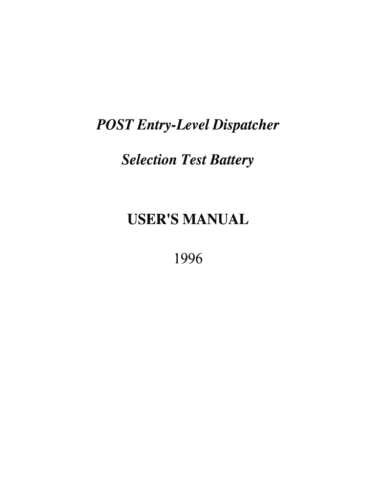 POST Entry Level Dispatcher  Form
