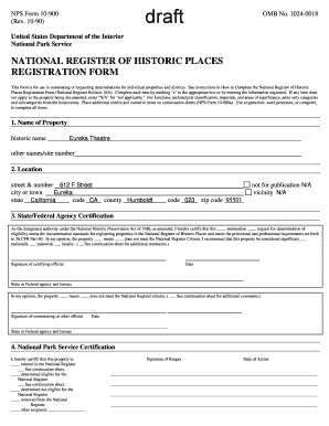 NATIONAL REGISTER FORMS TEMPLATE Ohp Parks Ca