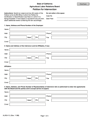 Petition for Intervention Alrb Ca  Form