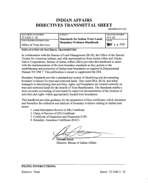 52 IAM 2 H Indian Affairs  Form