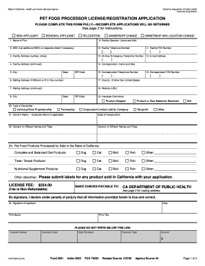  Pet Food License 2012