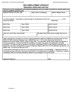 Form 1049 Client's Statement of Self Employment