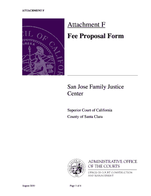 Attachment F Fee Proposal Form Courts Ca