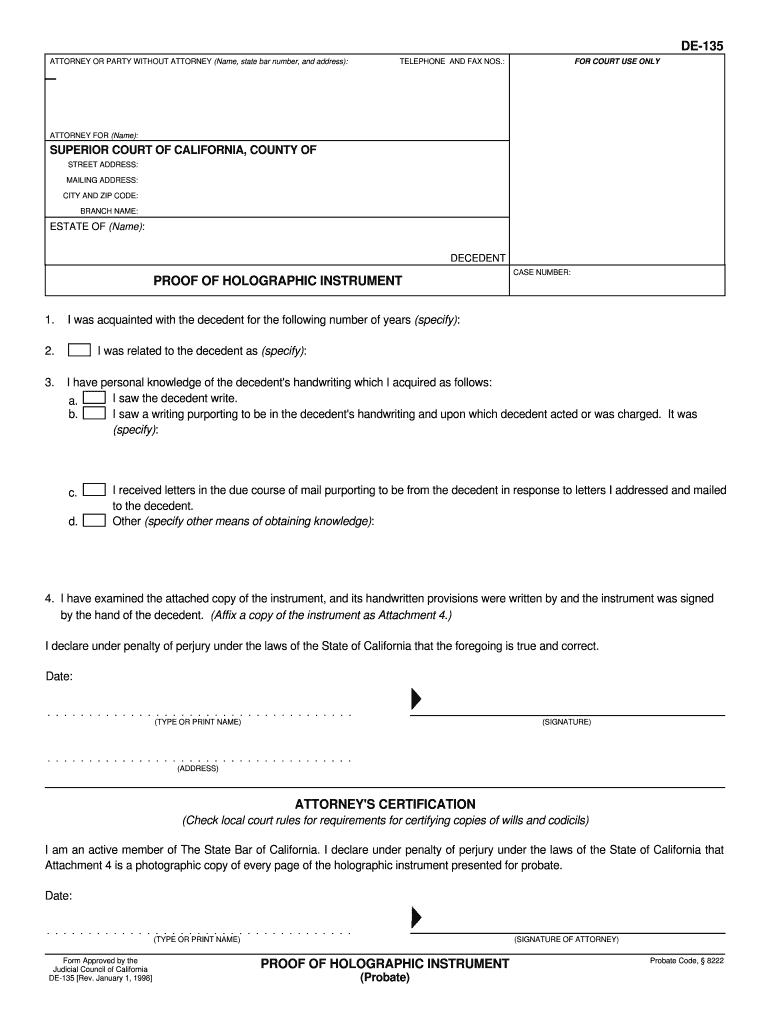 De 135  Form