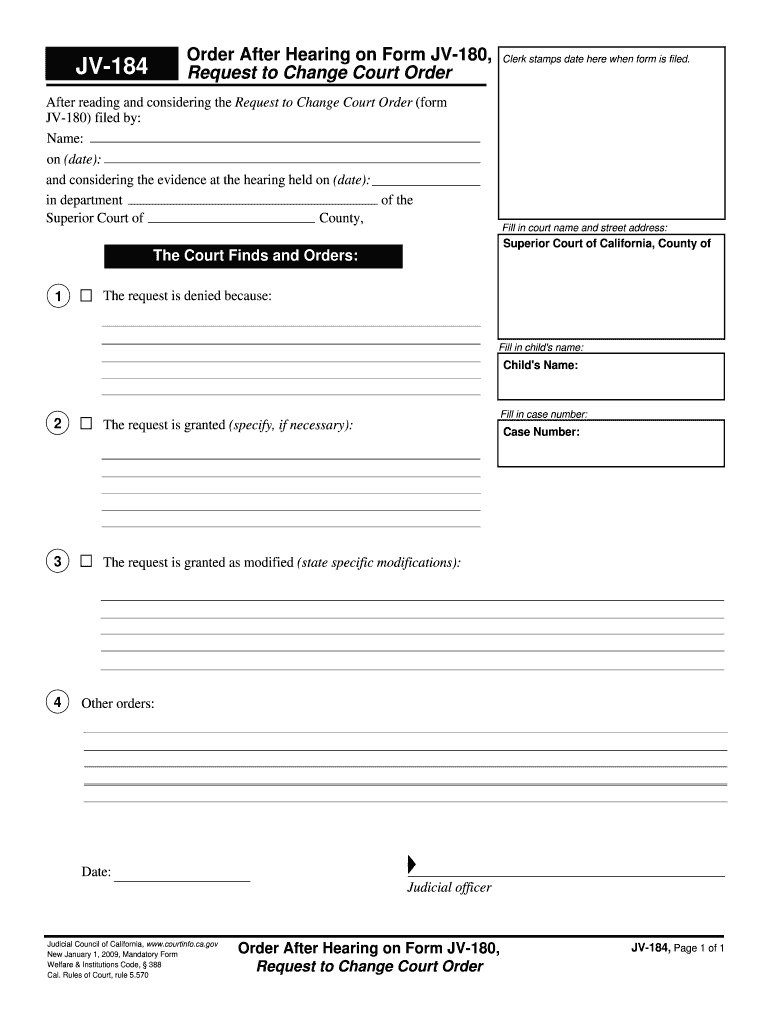 California 184 Form