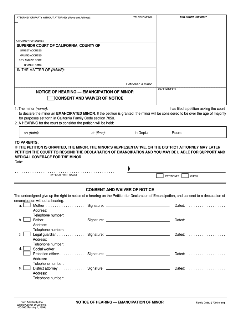  Mc 305 Fillable Form 1994