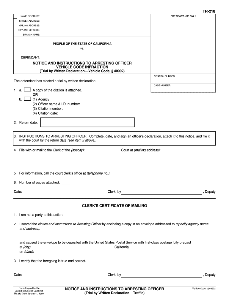 Tr 210 Form