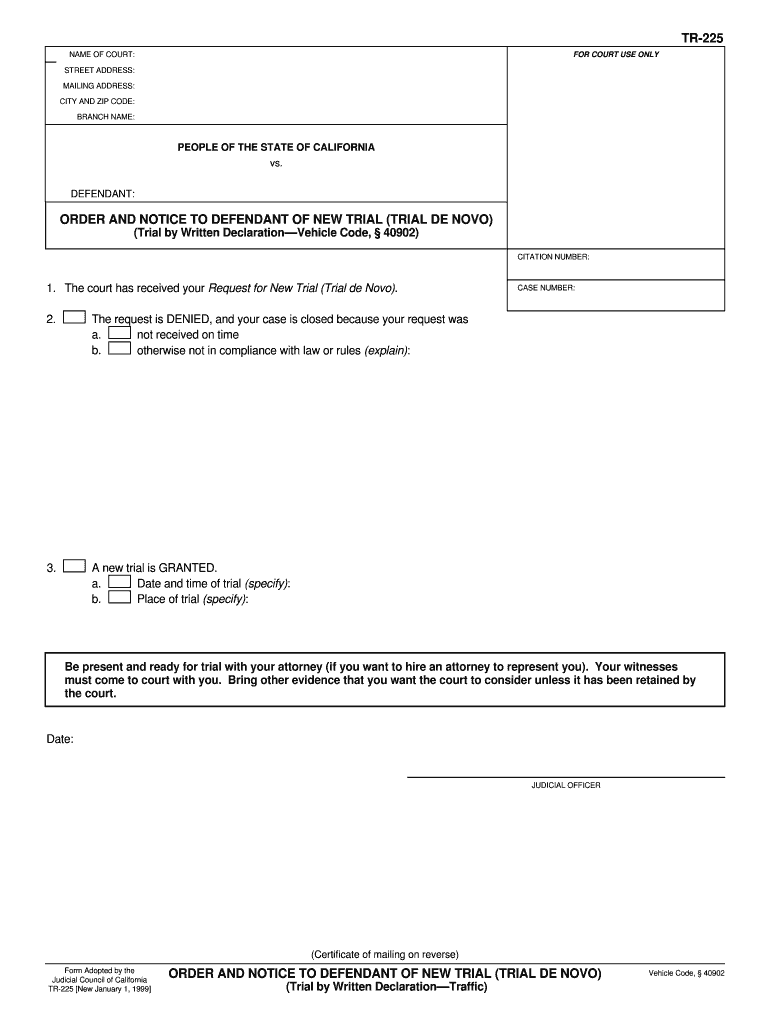 Ca Notice Trial  Form