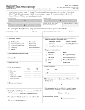 SAB 506, Rev 298 Application for Apportionment  Form
