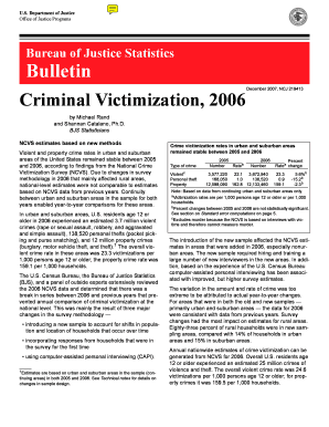 Criminal Victimization, Crime and Victims, Victim Characteristics, Crime Characteristics, Criminal Victimization Bjs Ojp Usdoj  Form