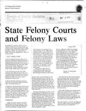 State Felony Courts and Felony Laws Bjs Ojp Usdoj  Form