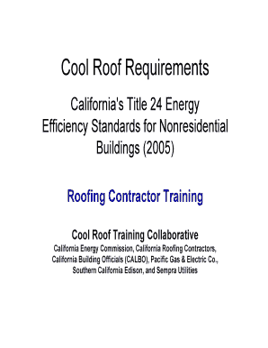 Cool Roof Requirements  Form