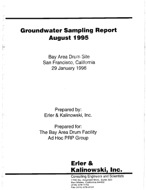 Groundwater Sampling Report August Erler the Envirostor Envirostor Dtsc Ca  Form