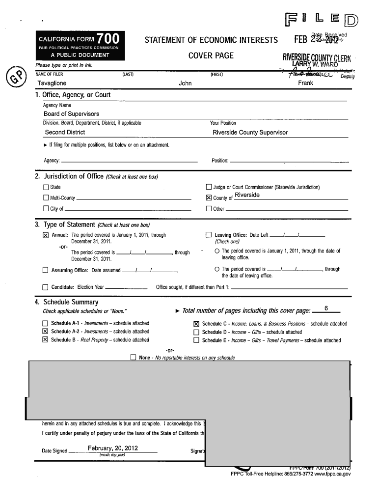 FD Ib Q Fair Political Practices Commission State of California  Form